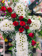 Load image into Gallery viewer, Red & White Standing Cross